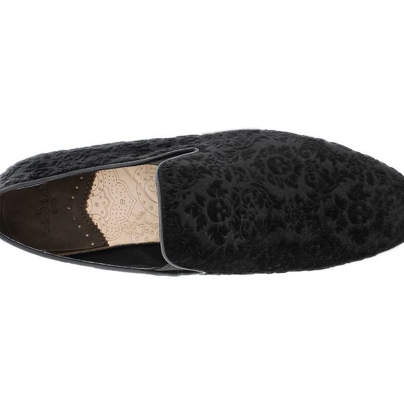 NEW Robert Graham Sonoma Velvet Loafer! 8 Black Venetian Embossed Skulls Floral - Picture 2 of 5
